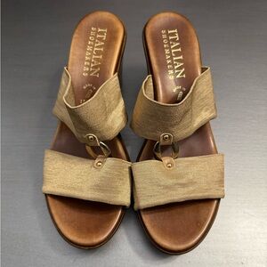 Italian Shoemakers Women's Brown Slide Sandals